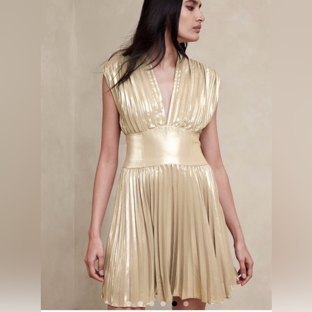 Banana Republic Shimmering Gold Mini Dress